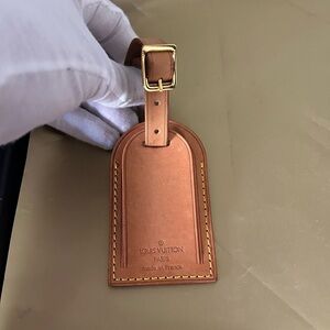Authentic Louis Vuitton Leather Luggage Tag